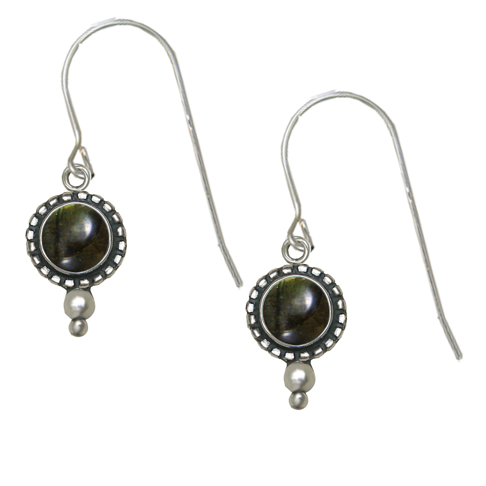 Sterling Silver Spectrolite Gemstone Drop Dangle Earrings